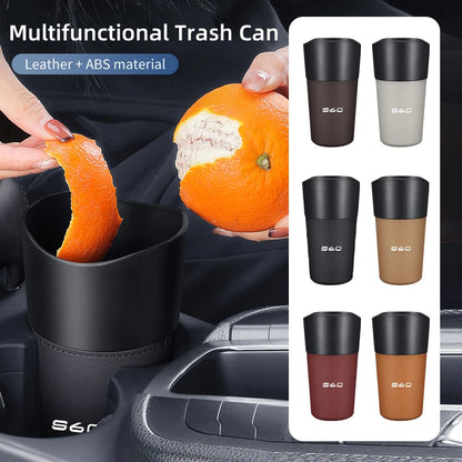 Car Logo Trash Can Mini Garbage Organiser Office Auto Accessories For Volvo AWD C30 C70 S60 S80 S90 T6 V40 V60 V50 V70 V90 XC40