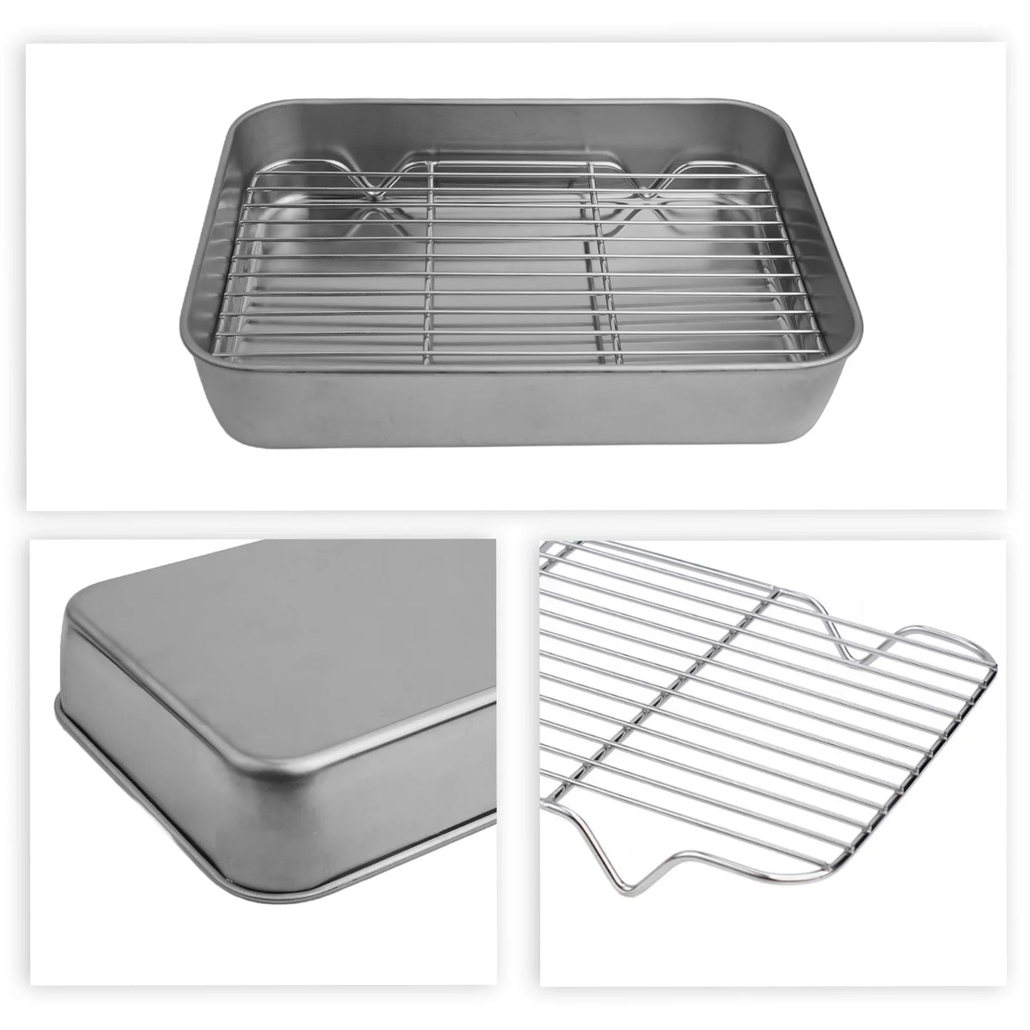 Pan Baking Tray Baking Tray Tray - Kitchen Storage 23x17x5cm 31x24x5cm Cooling Rack Cover Set Superior Mirror Finish