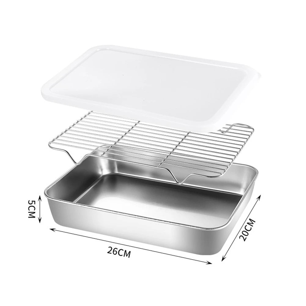 Pan Baking Tray Baking Tray Tray - Kitchen Storage 23x17x5cm 31x24x5cm Cooling Rack Cover Set Superior Mirror Finish